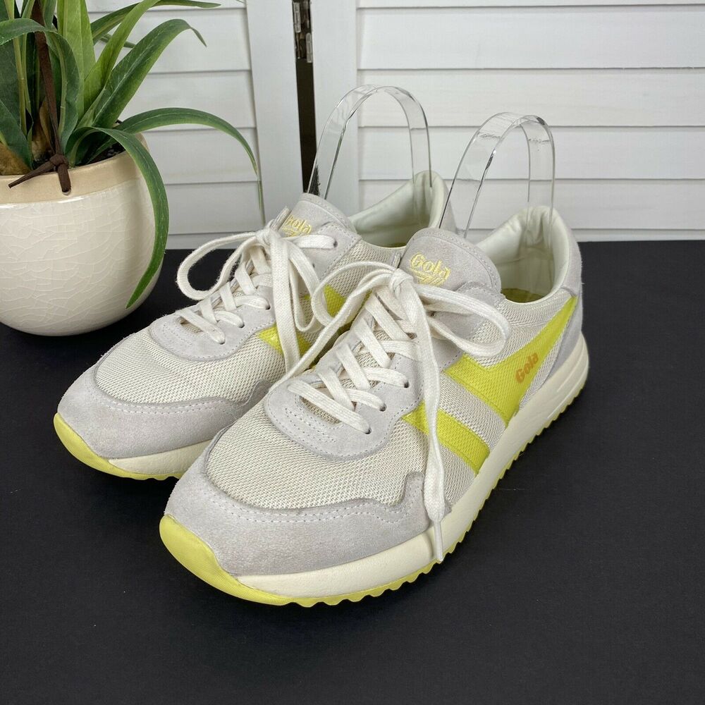 Gola Vancouver Mesh Sneakers Citron Yellow Lace Up Athletic Shoes Womens Size 10